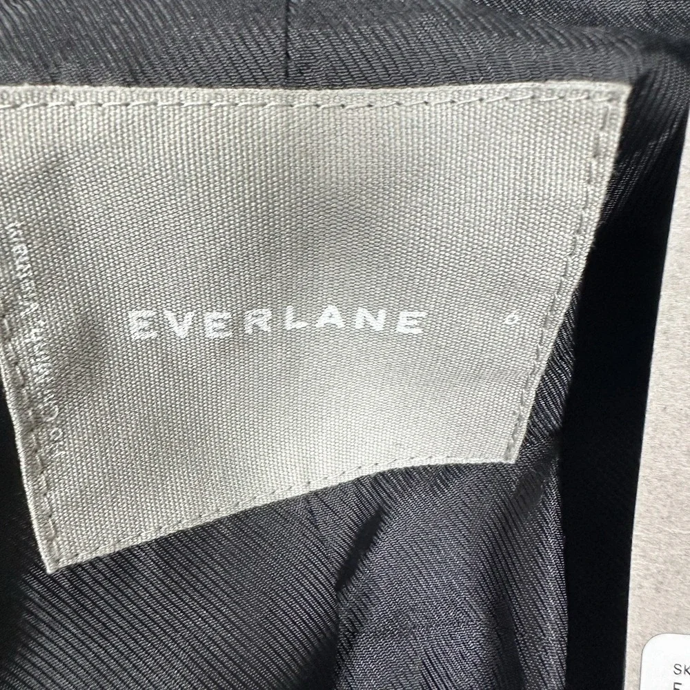 Everlane Blazer Jacket Womens Size 6 Black Oversized Three Button City NEW